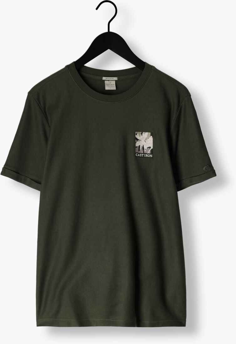 CAST IRON groene cast iron t-shirt short sleeve r-neck regular fit cotton twill