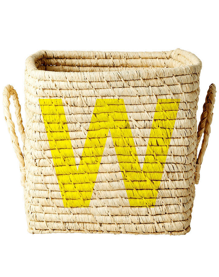 Raffia-Korb SQUARE – LETTER W