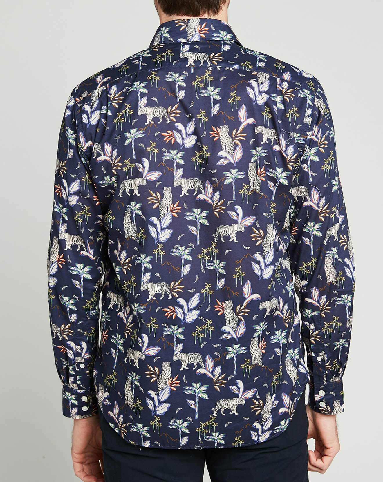 Hartford Chemise regular Paul jungle bleu marine