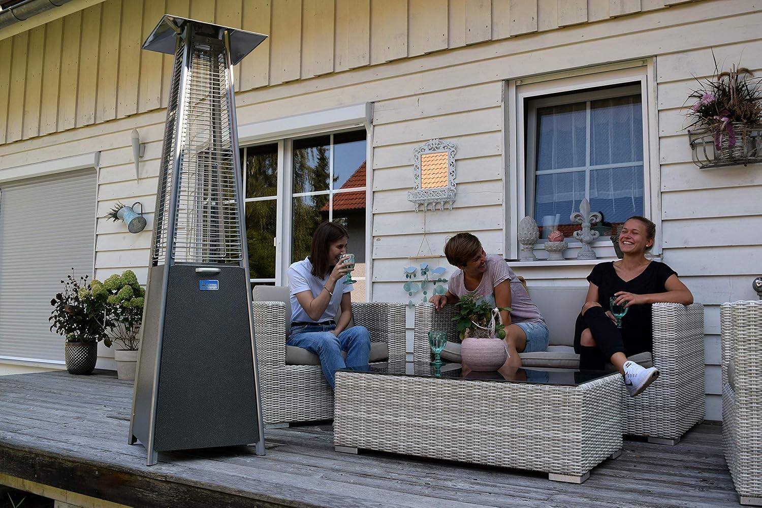 ACTIVA Heizstrahler Terrasse Pyramide Cheops II I Premium Heizstrahler inkl. Duran Schott Glasröhre I Leistungsstarker Heizpilz für Wärme auf Abruf