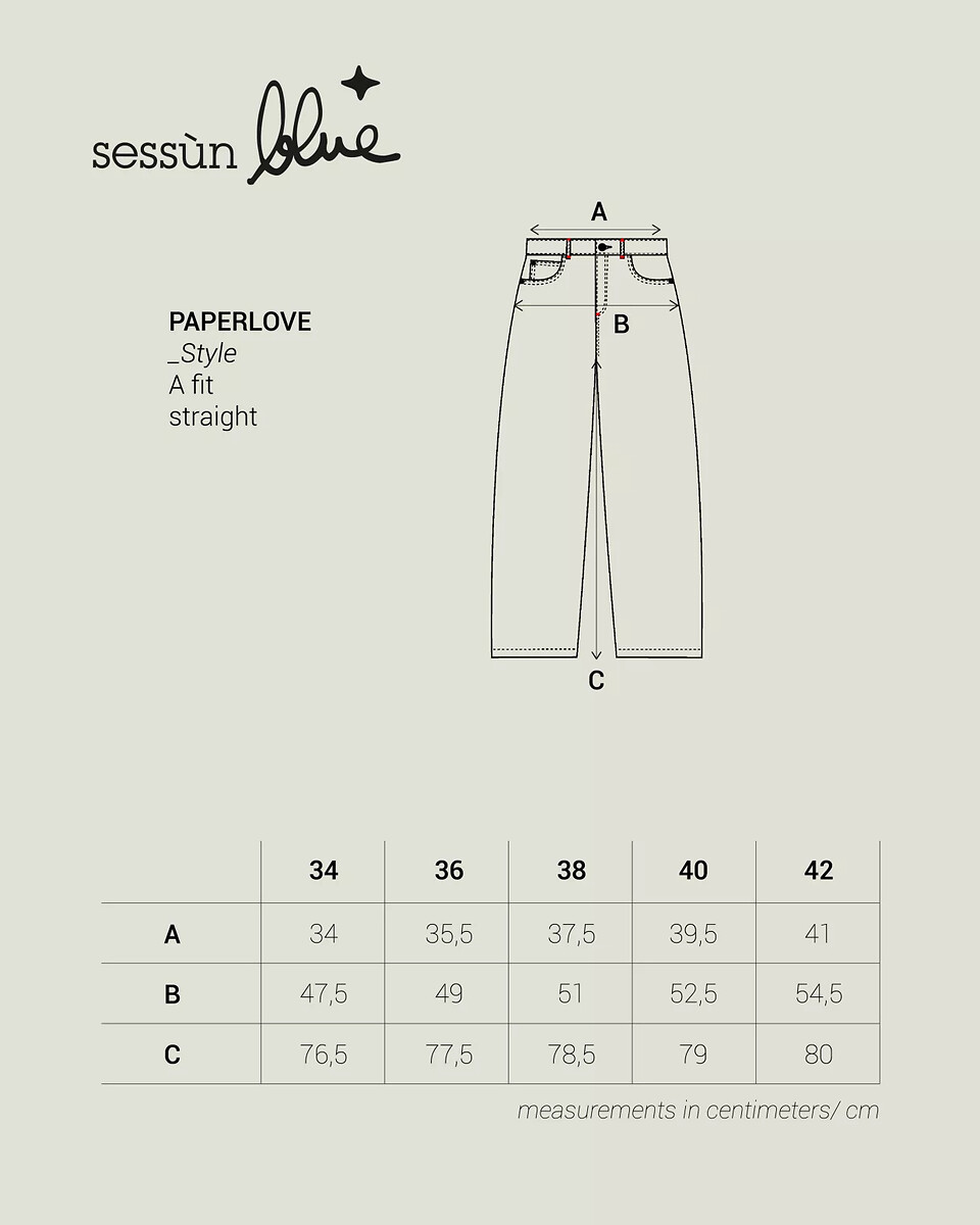 SESSUN<br>Calça jeans larga e de cintura alta, PAPERLOVE