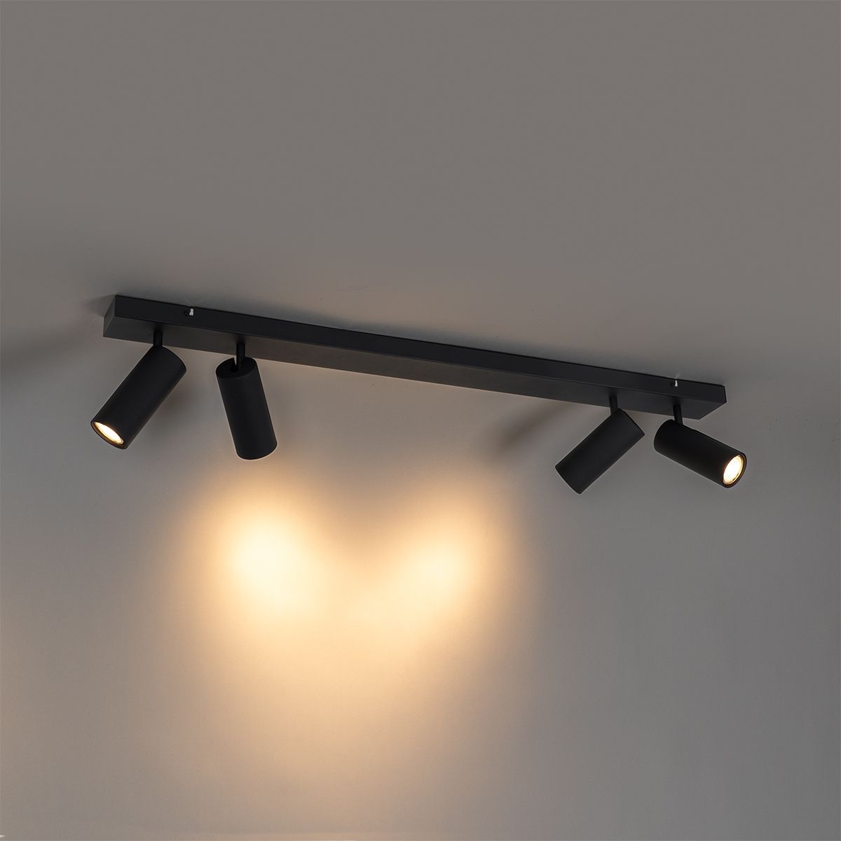 Smart plafondspot zwart 4-lichts verstelbaar incl. 4 Wifi GU10 50mm - Renna