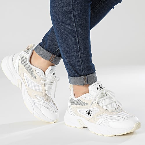 Baskets Femme Retro Tennis Su-Mesh 0891 Bright White Creamy White