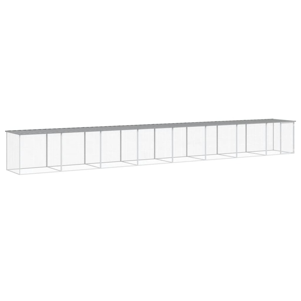 Poulailler avec toit gris clair 803x98x90 cm acier galvanisé