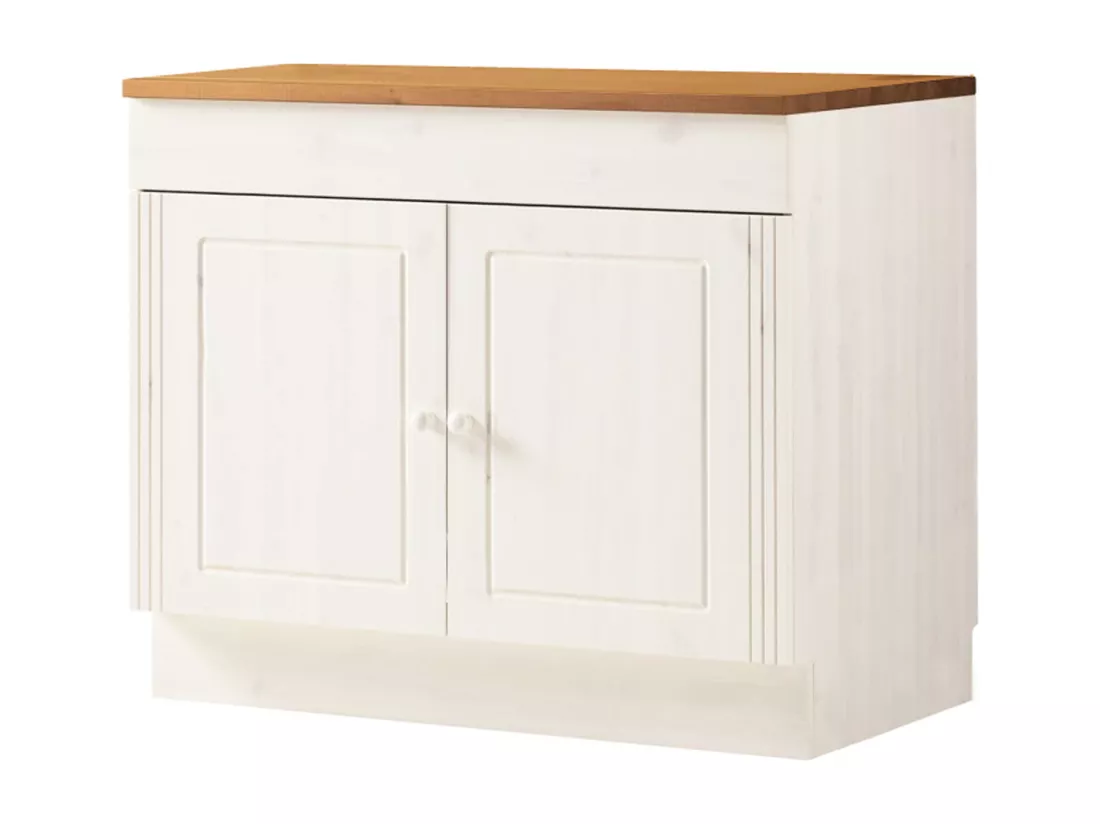 Anita | Meuble évier avec 2 portes en pin blanc