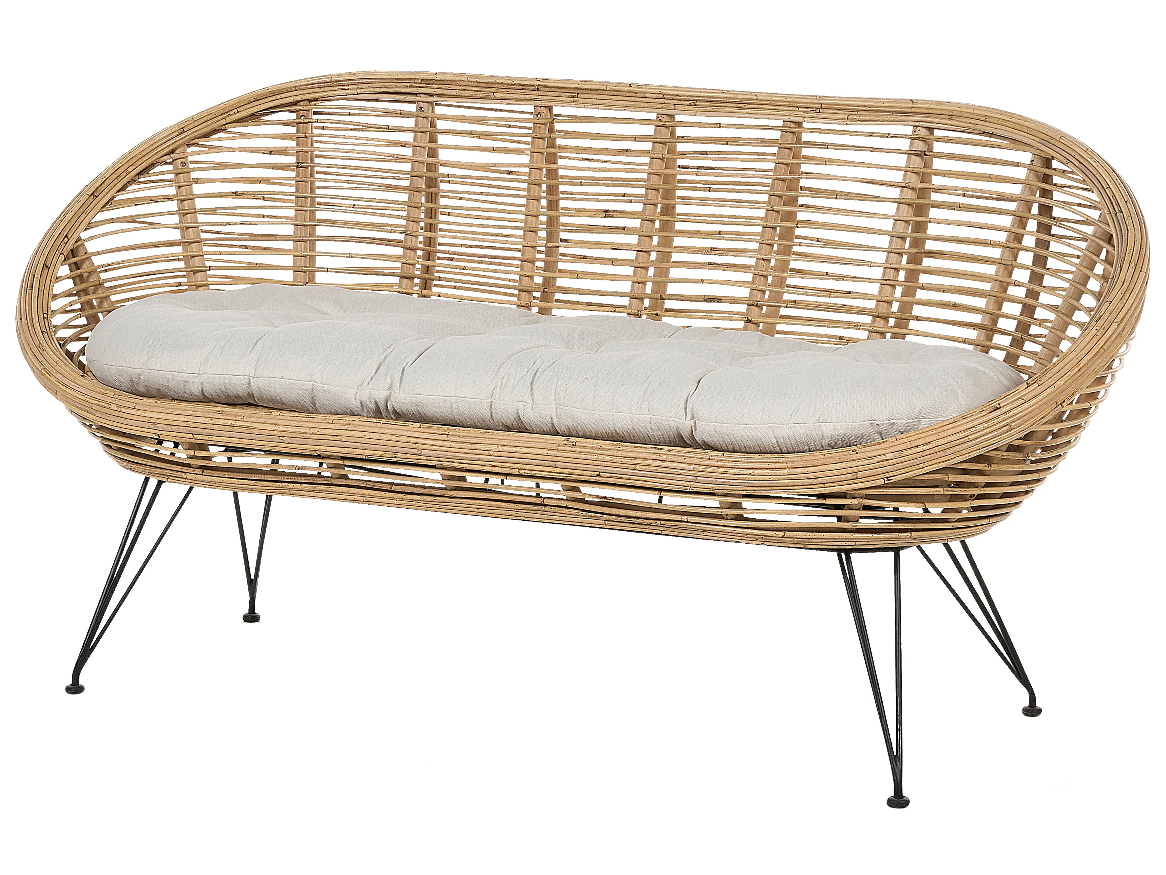 Tuin loungebank 2-zits MARATEA Rotan Natuurlijk