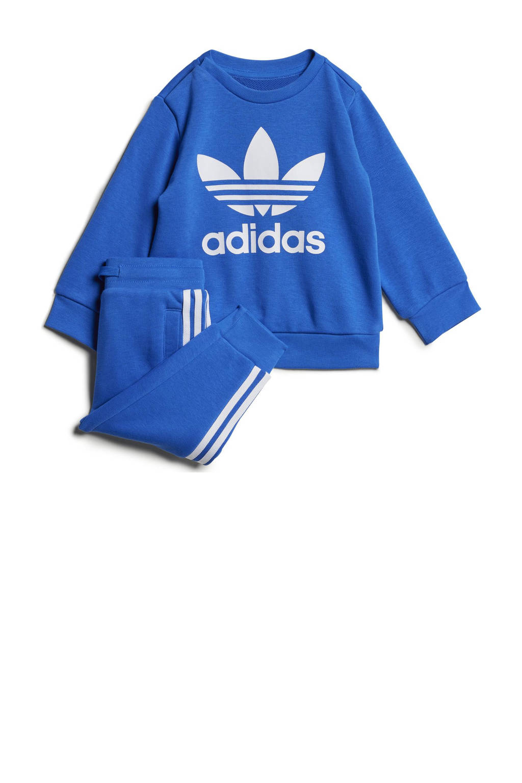 adidas joggingpak blauw/wit