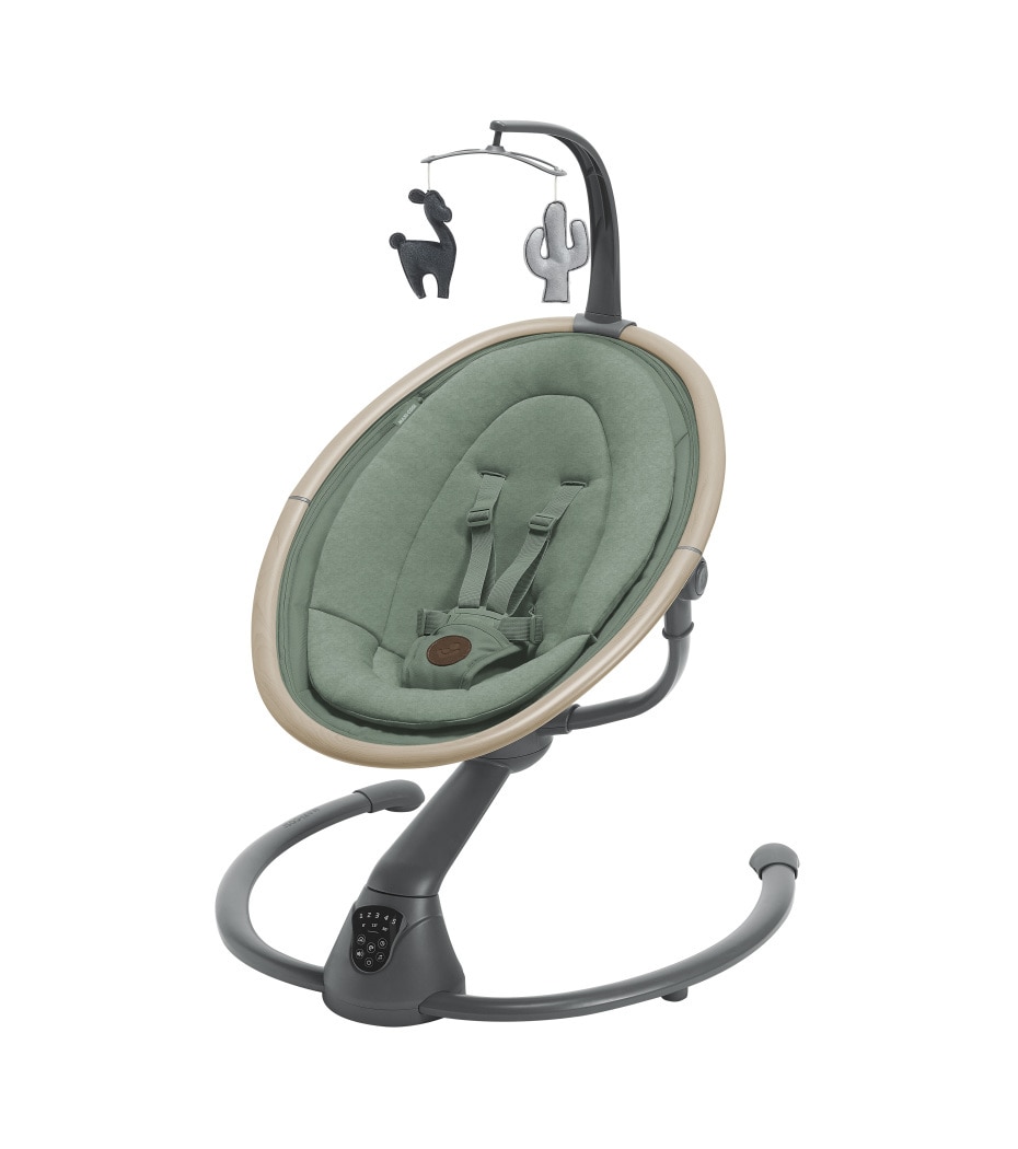 Cassia Elektrische Schaukel 0 - 6 M   0 - 9 kg    Automatische Bewegungserkennung  |    Um 360° drehbarer Sitz  |    12 beruhigende Melodien  |    Besonders geringes Gewicht |