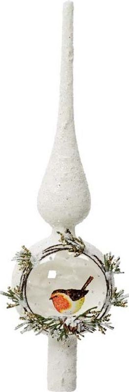 Decoris - Piek Vogels van Glas - Wit - Dia 8 cm x 31 cm