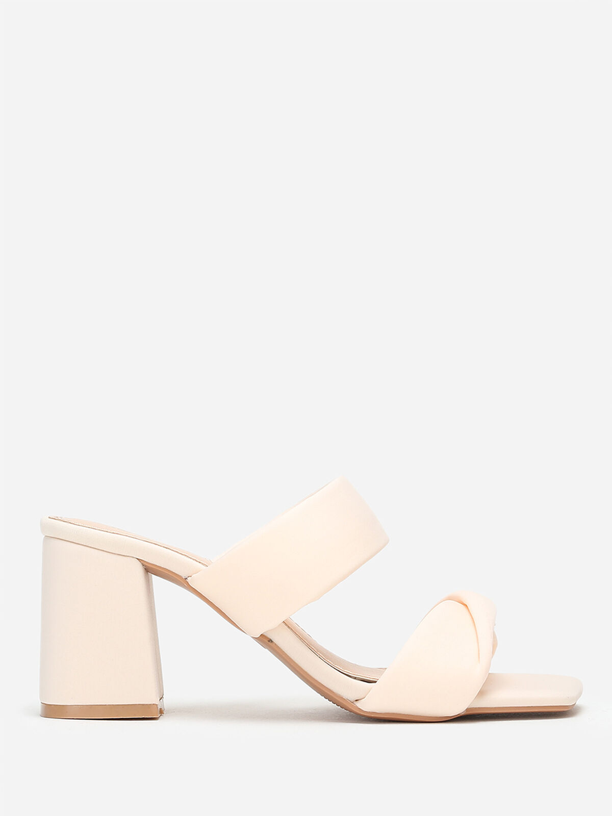 Mules en néoprène à double bride- Beige