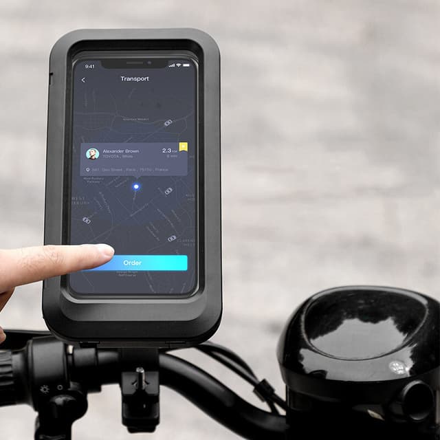 Vandtæt mobilholder til cykel / motorcykel / scooter drejelig
