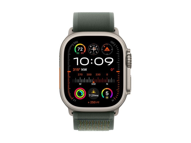 Apple Trail Loop 49 mm Grün/Schwarz M/L Dünnes Armband zu Apple Watch Ultra