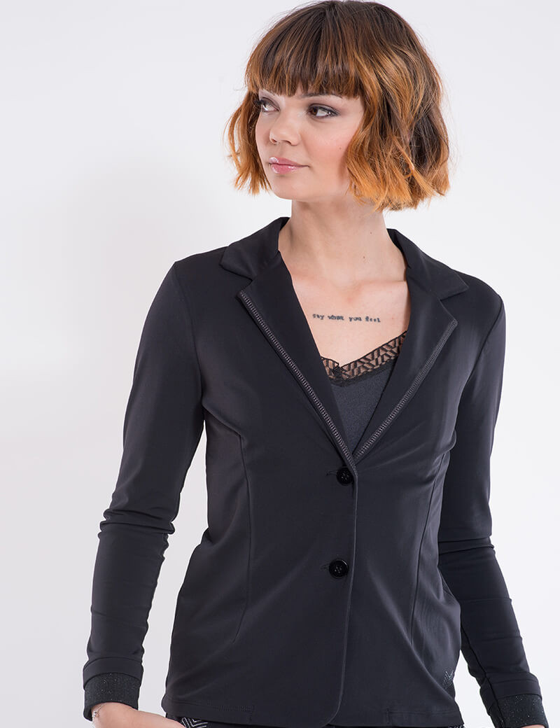 HBT BASICS - SHIRLEY VESTE BLAZER COURT NOIR