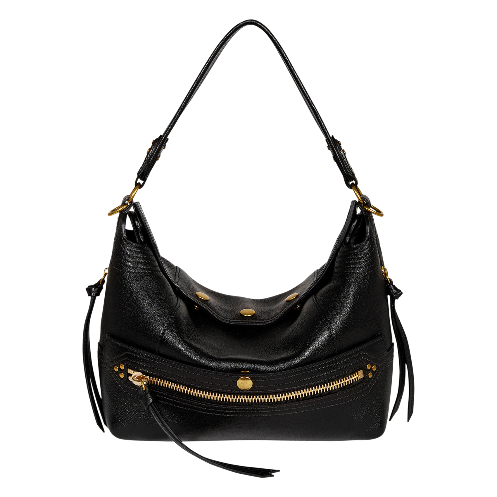 LUCKY - Sac baguette en cuir| Noir