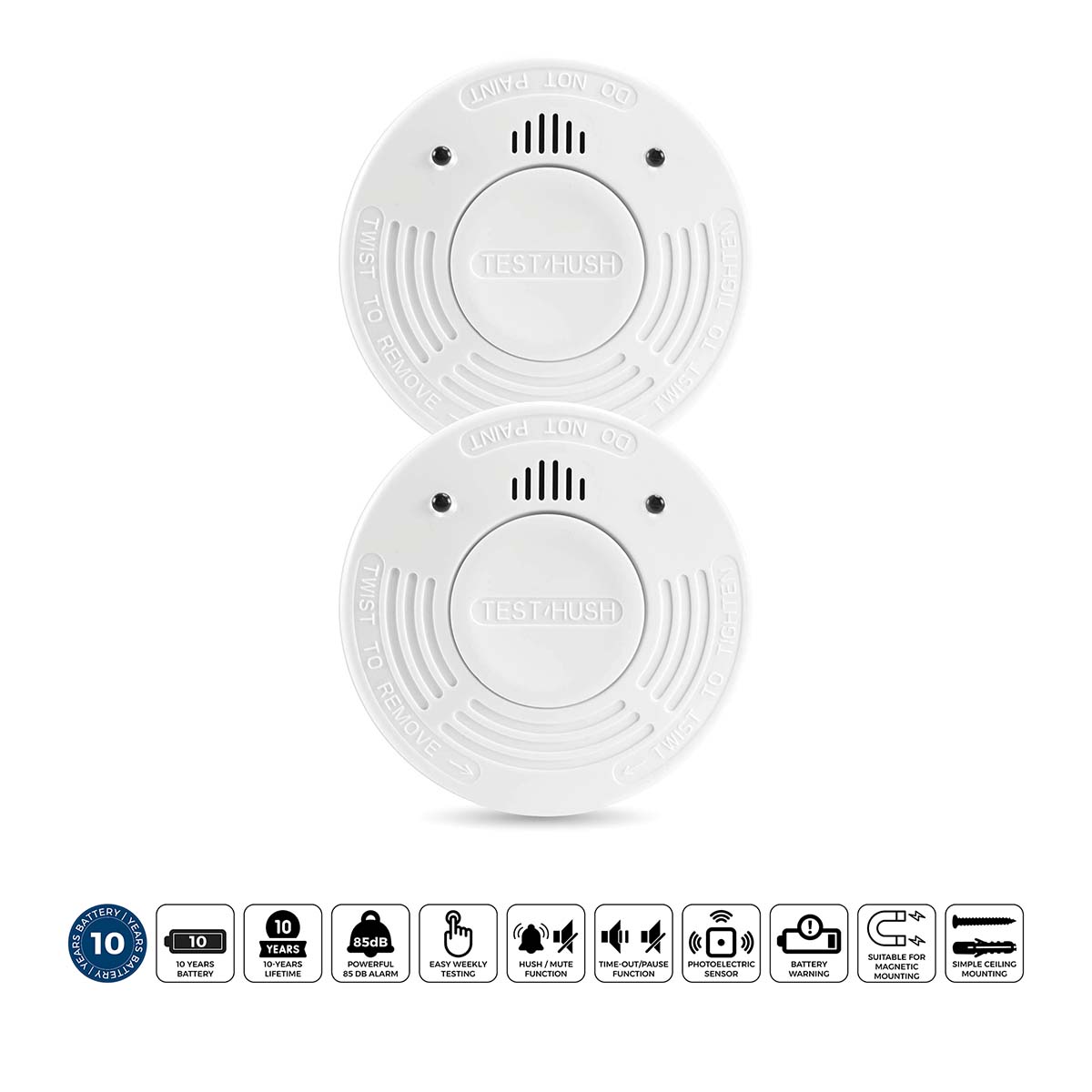 Alecto SD1010 rookmelder - Set van 2