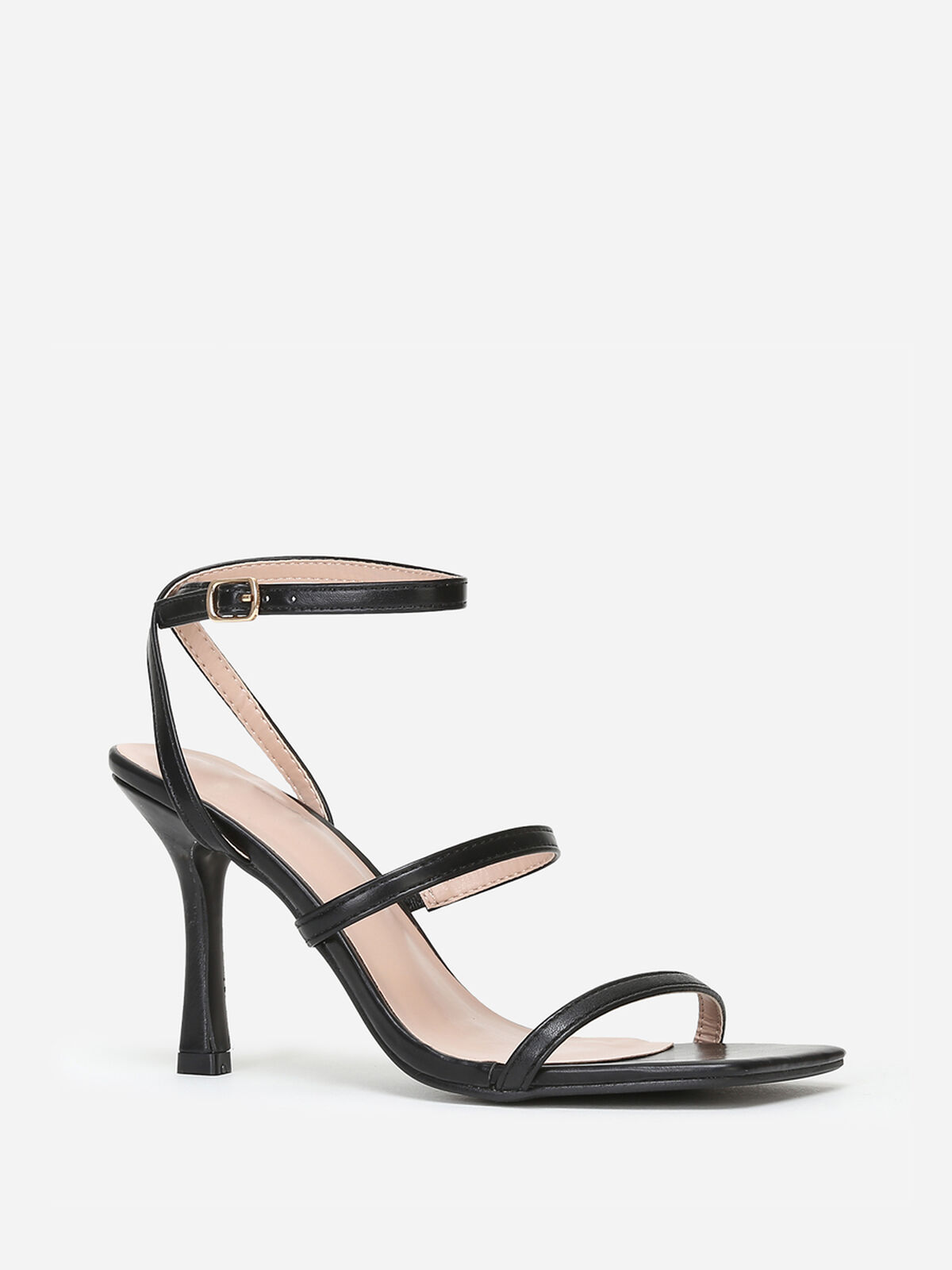 Sandales à brides et talon aiguille- Noir