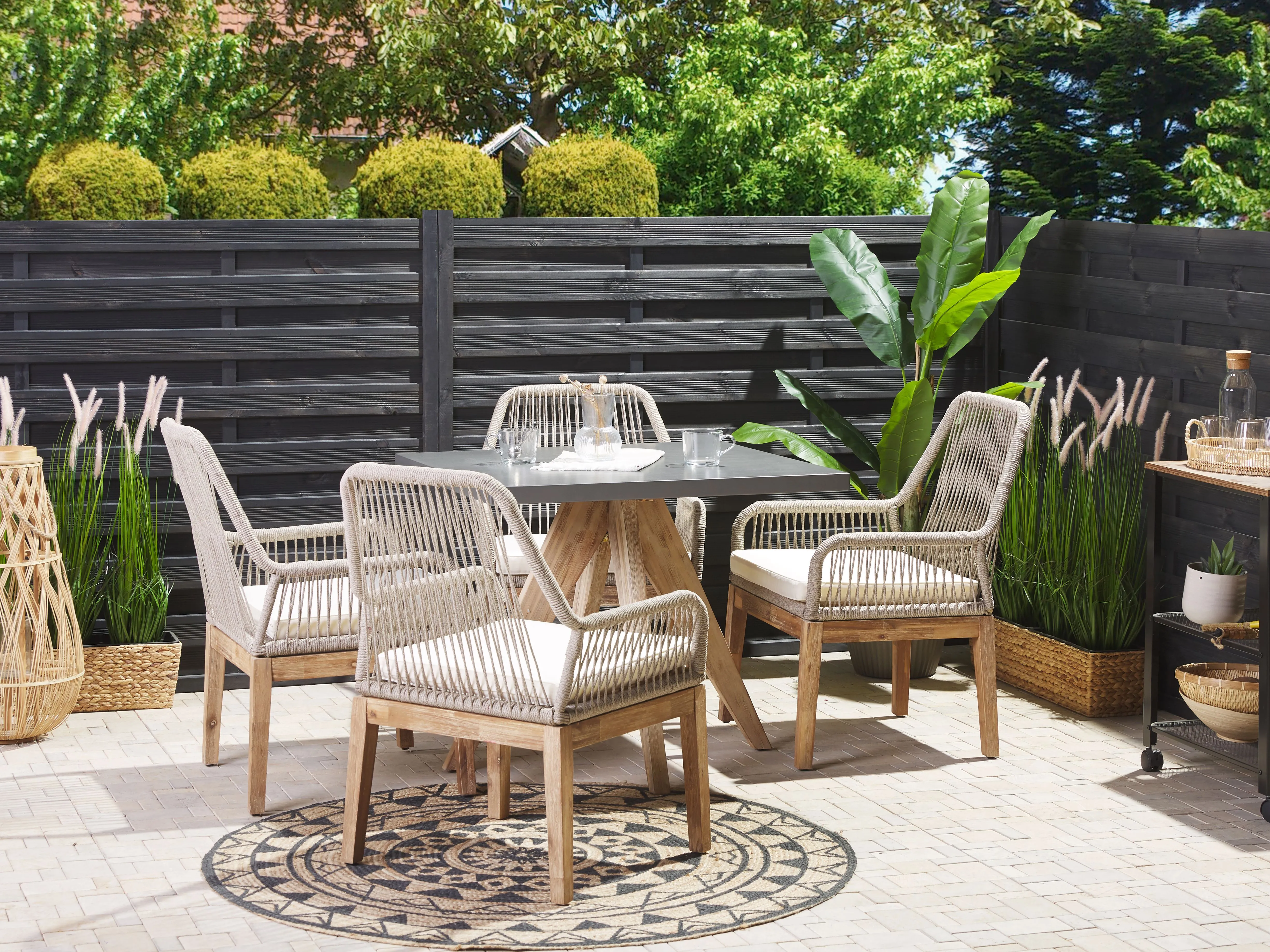 Tuinset 4-zits OLBIA met kussens Beton Beige