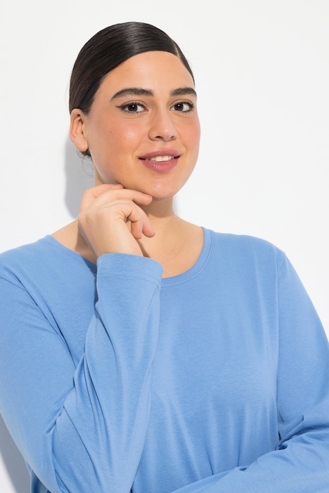 Shirt, Slim, Rundhalsausschnitt, Langarm