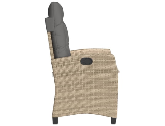 VIDAXL - Chaises inclinables jardin lot de 2 et coussins résine tress...