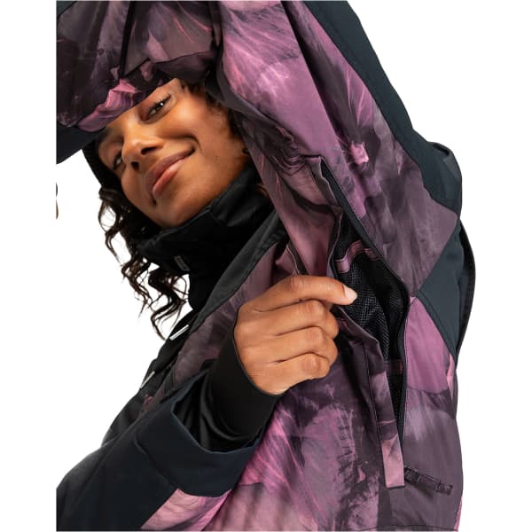 Veste de ski ROXY PRESENCE PARKA SNJT TRUE BLACK PANSY PANSY