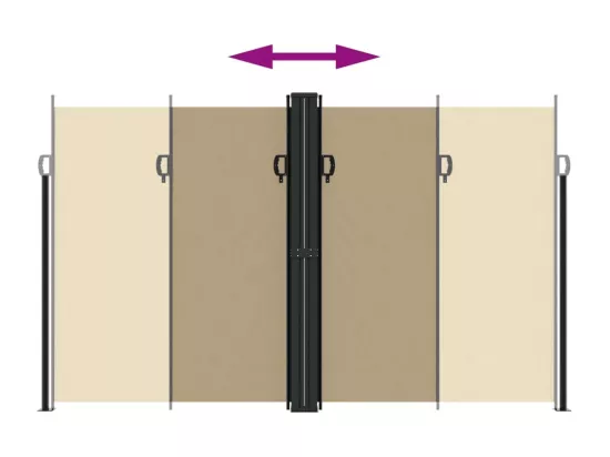 Auvent latéral rétractable beige 200x1000 cm