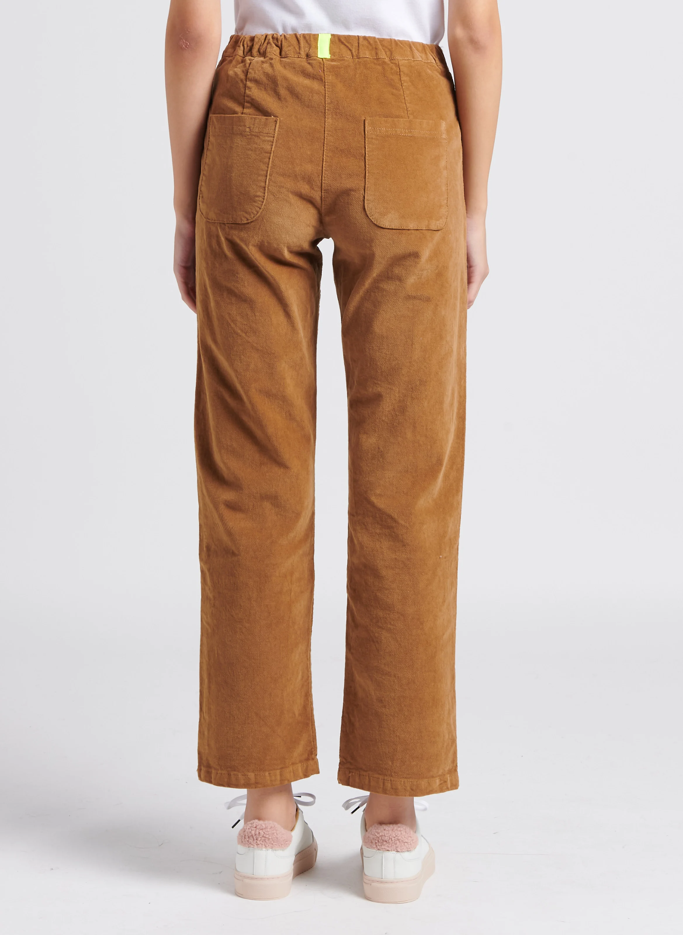 FLOW - Pantalon droit en coton mélangé| Marron