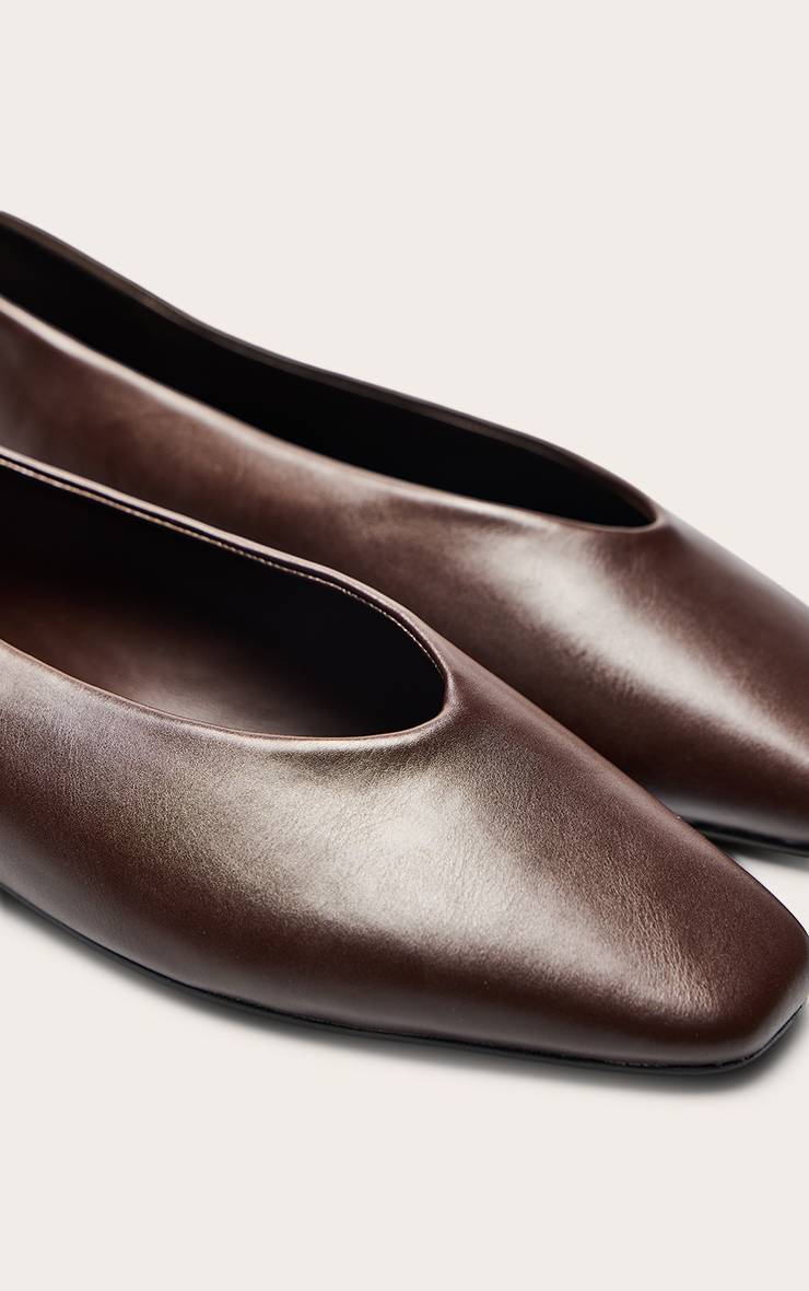 Chocolat Ballerine À Bout Effilé En Synthétiquecuir