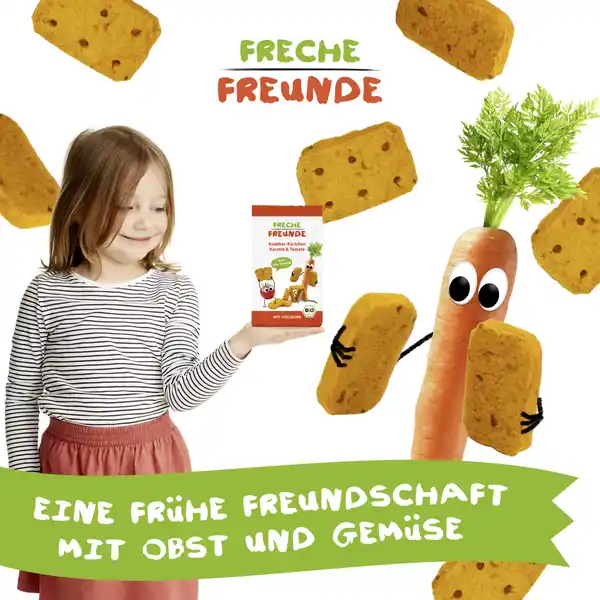 FF Bio Knabber-Kärtchen Karotte  Tomate 80g