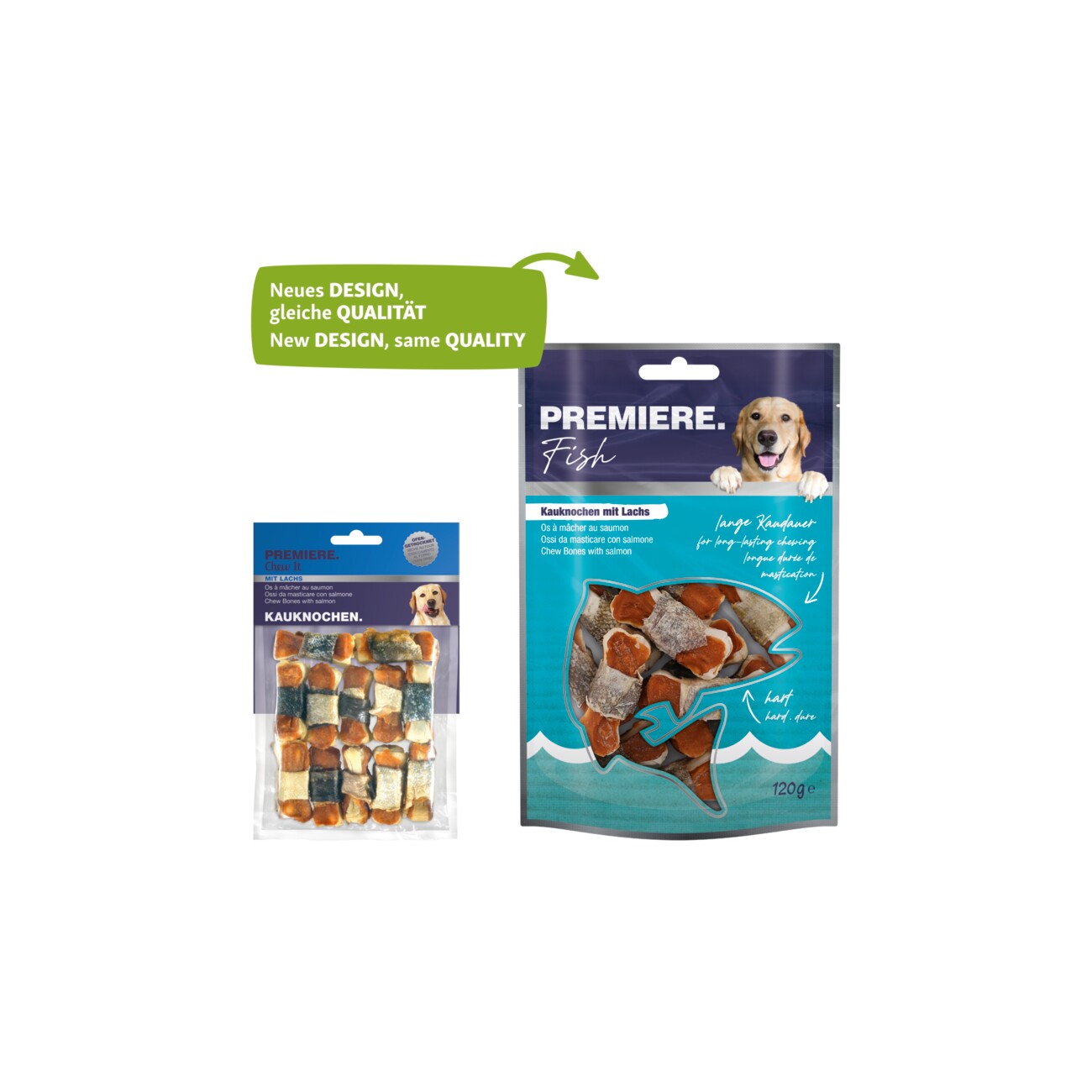 PREMIERE Kauknochen mit Lachs 12 Stück, 120 g