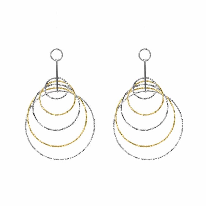 Boucles D Oreilles Argent Rhodié Doré Diamanté Stella