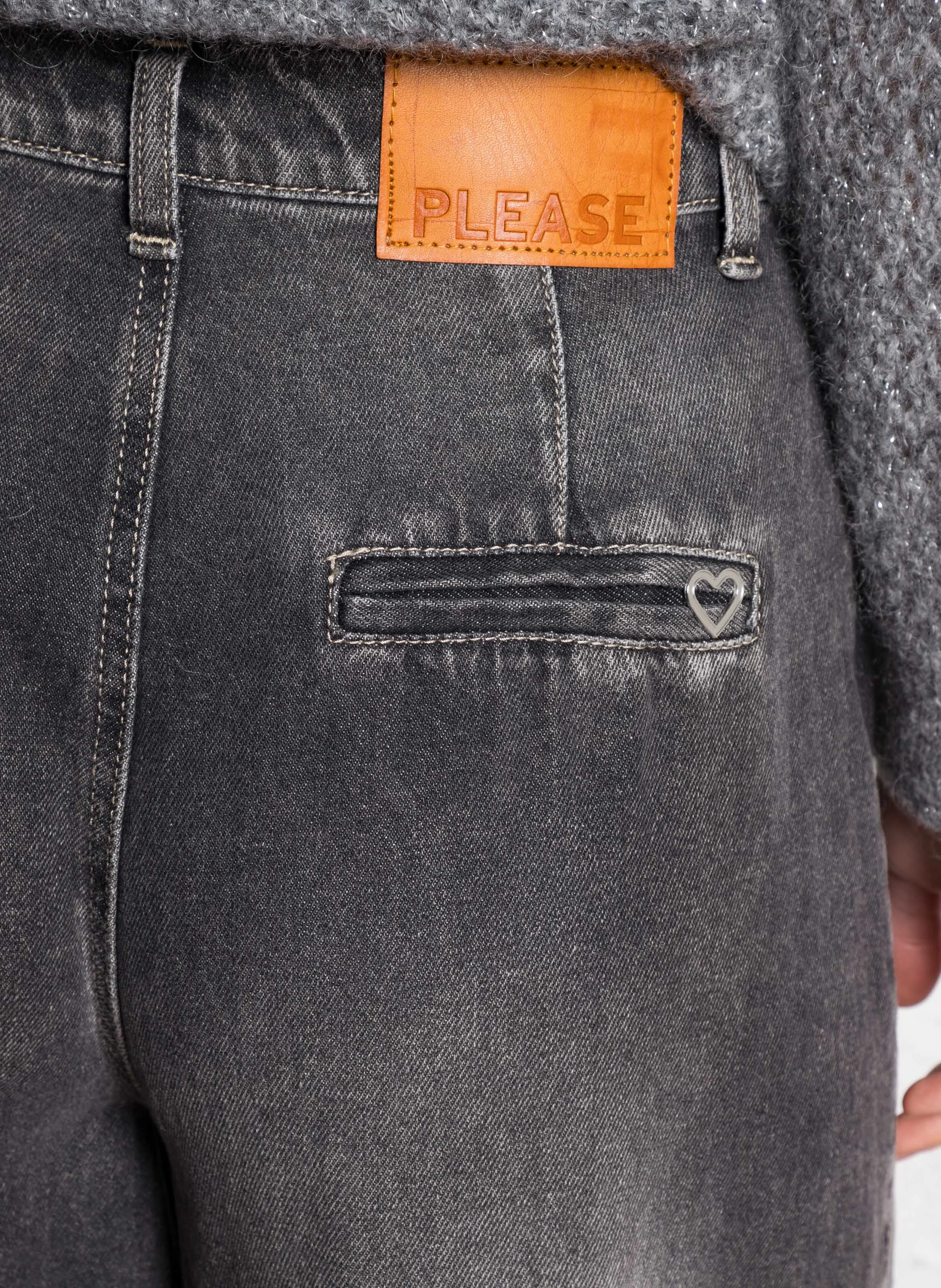 Jean large en coton | Noir