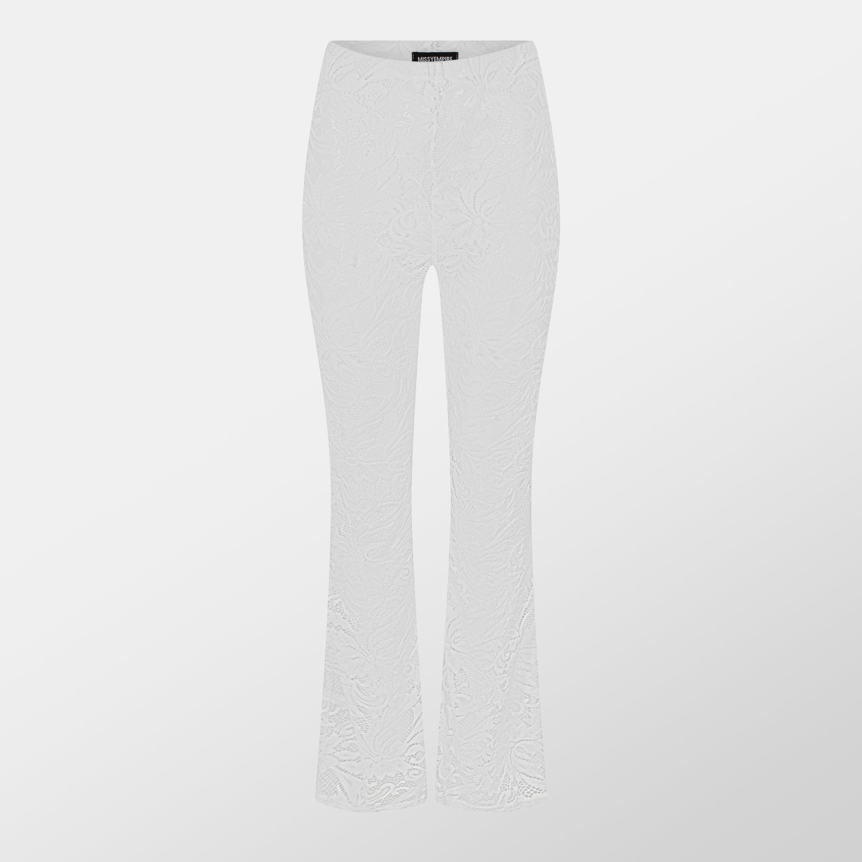 Missy Empire ME Lace Flared Trousers Womens