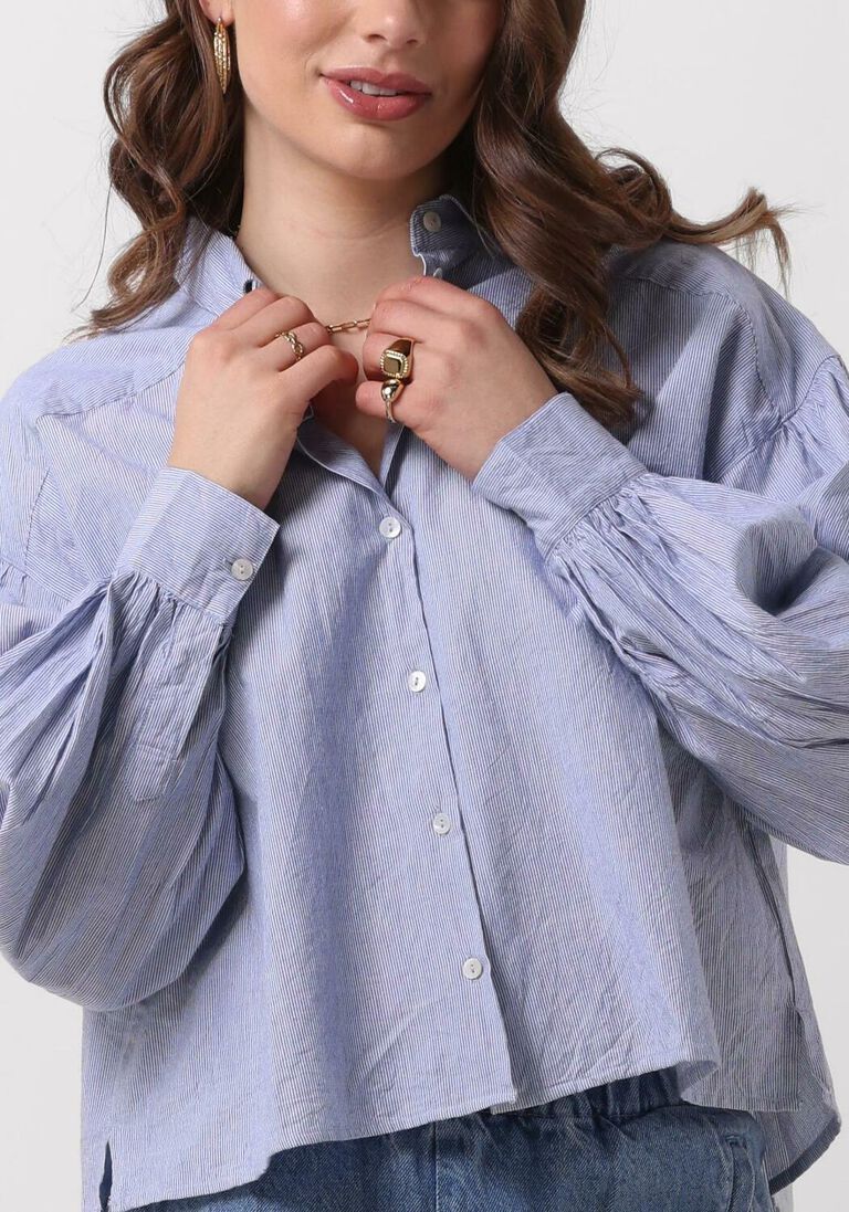 BY-BAR lichtblauwe by-bar blouse sarah short pin stripe blouse