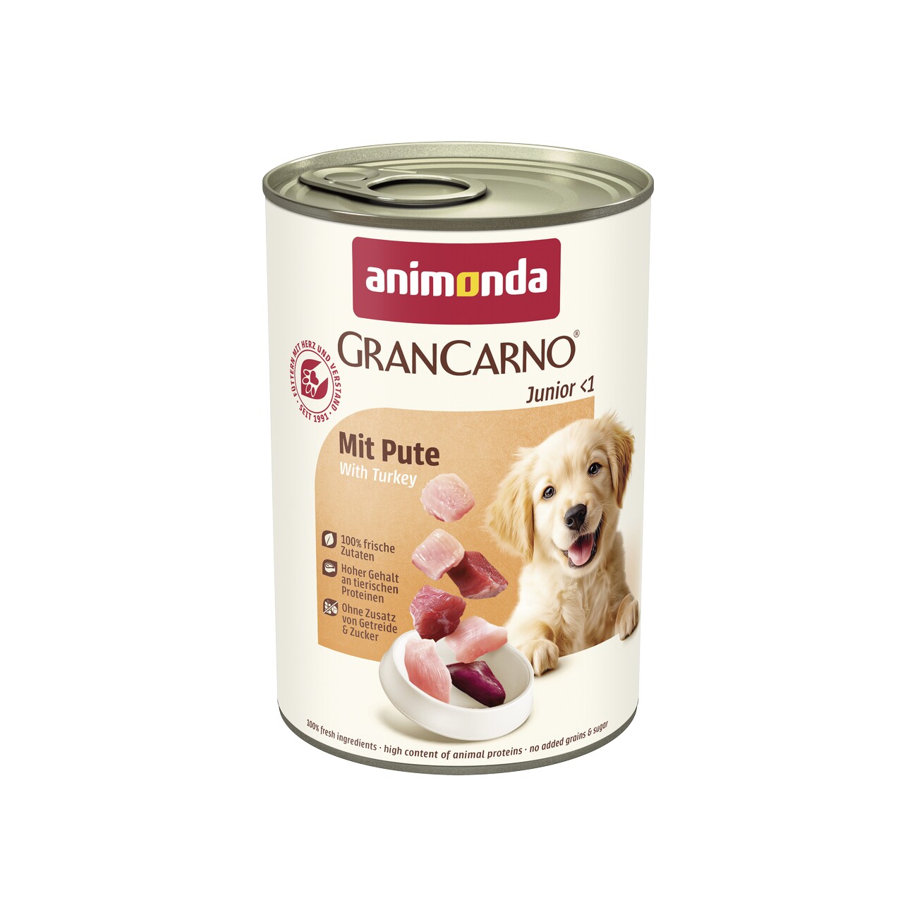 animonda GranCarno Original Nassfutter Hund Junior, Pute 6x400 g
