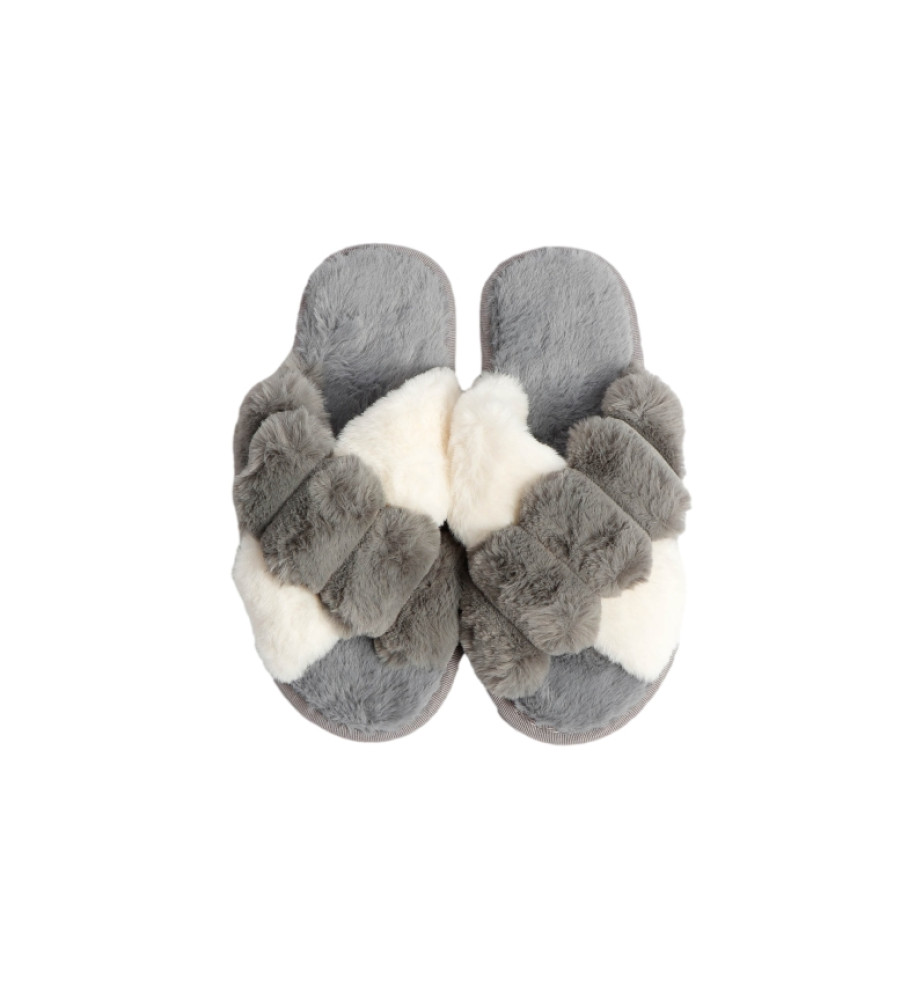 Chinelo Admas Two-Tone Cross Cinza