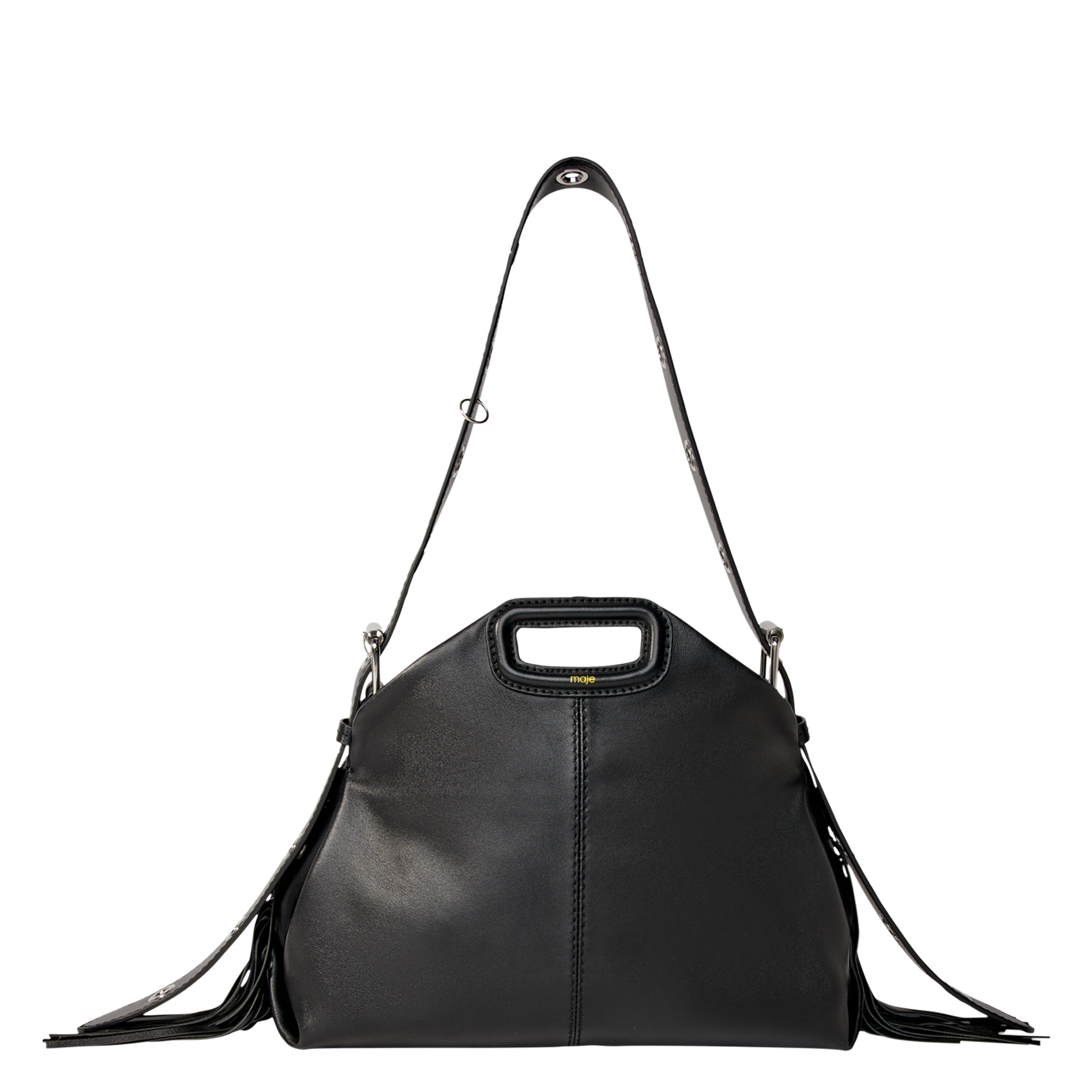 MISS M - Sac bandoulière en cuir lisse | Noir
