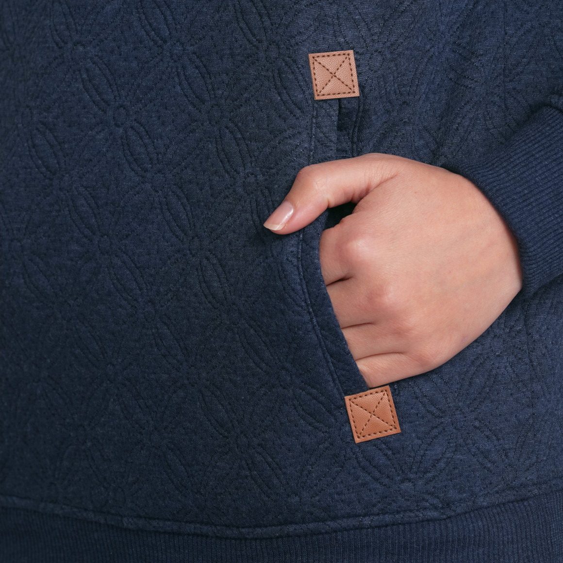 Gina Damen Hoodie mit Strukturmuster dunkelblau