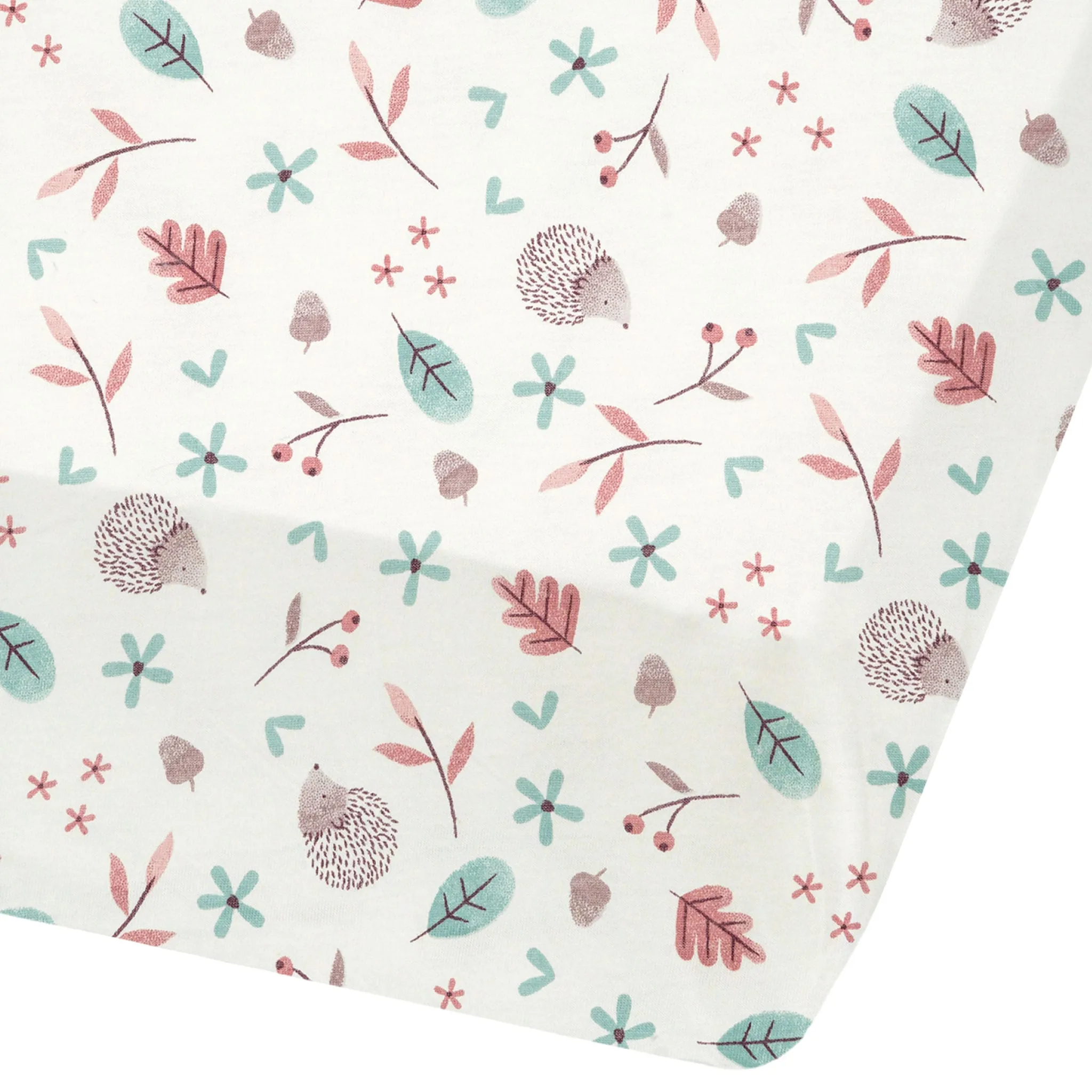 Perlimpinpin Drap Contour pour Lit de Bébé Bambou - Hérissons