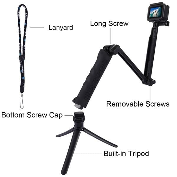 3-vejs Selfie Stick GoPro HERO