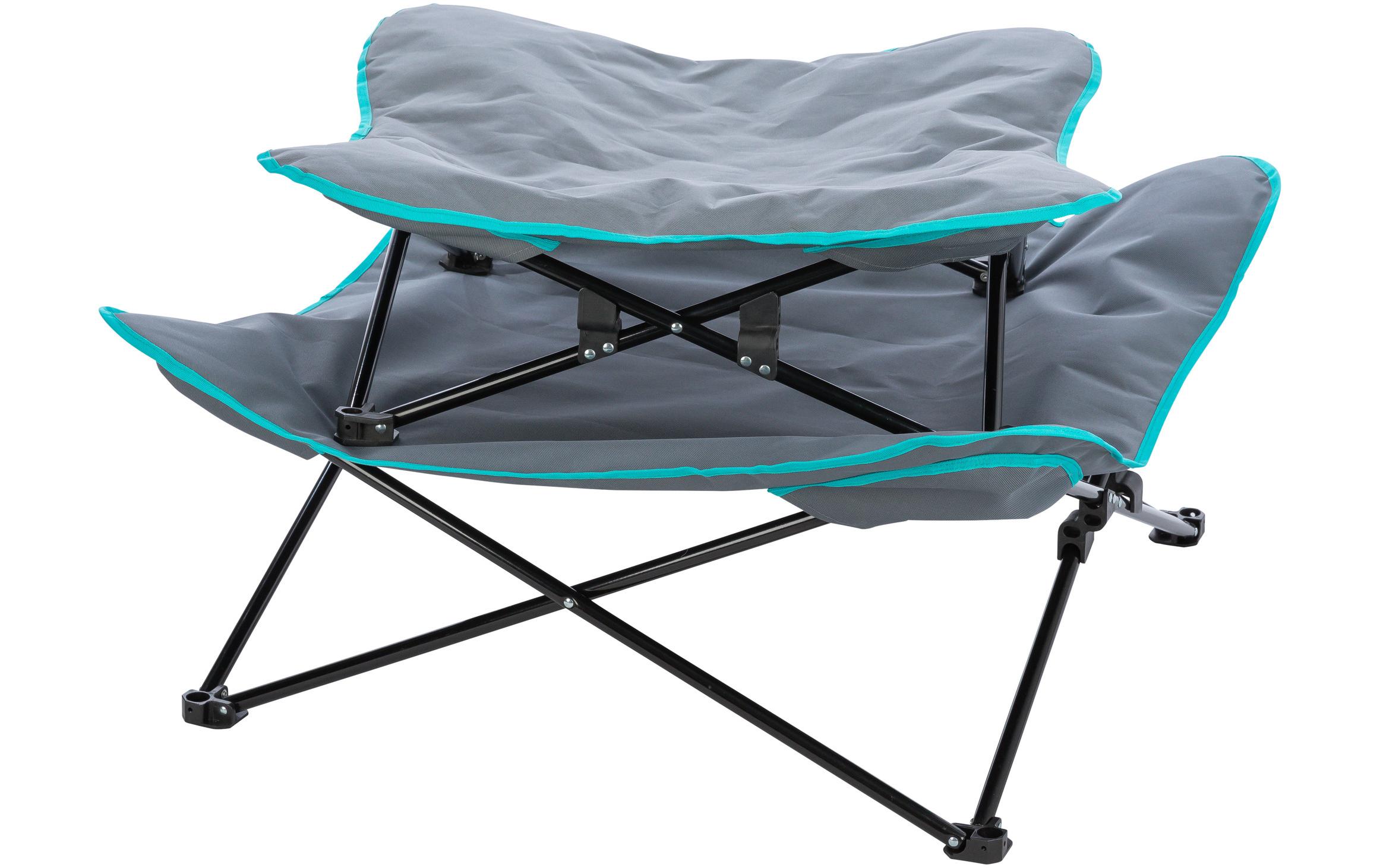 Camping-Bett, bis 15 kg, 69 x 20 cm, Dunkelgrau/PetrolBett für Hunde