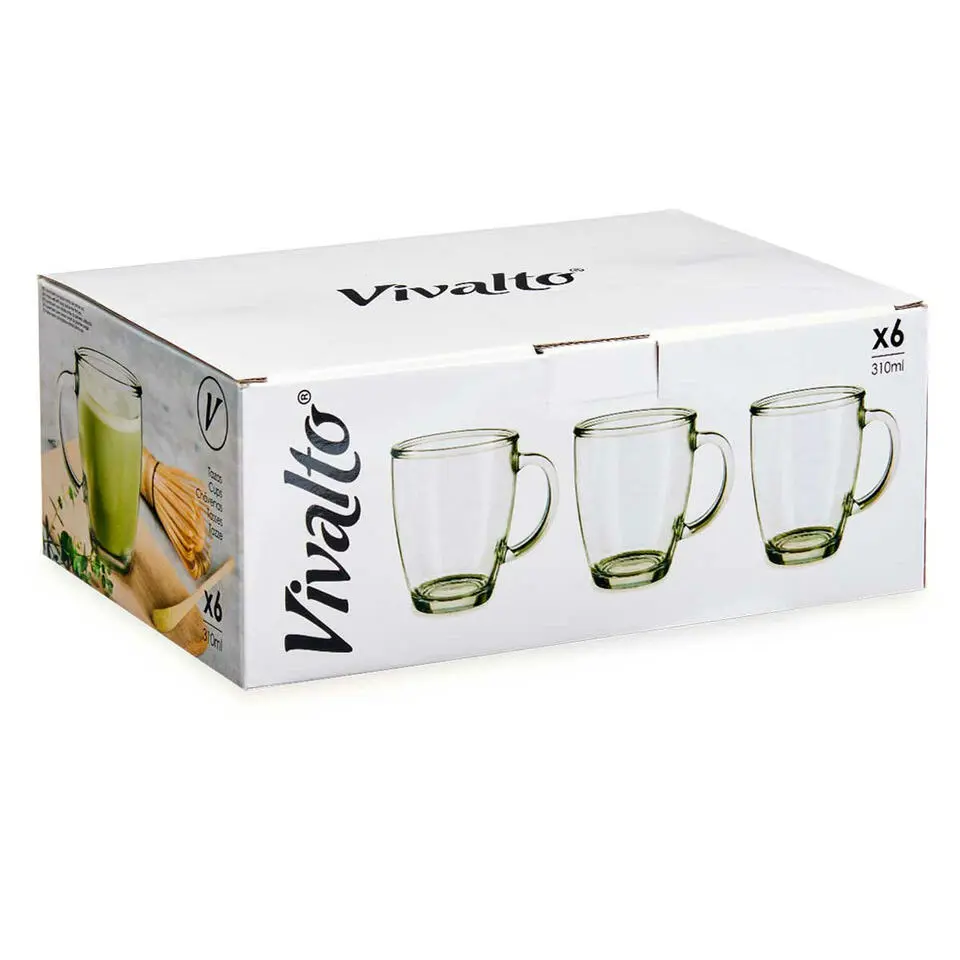 Vivalto Design koffie/thee glazen - 6x stuks - glas - 310 ml