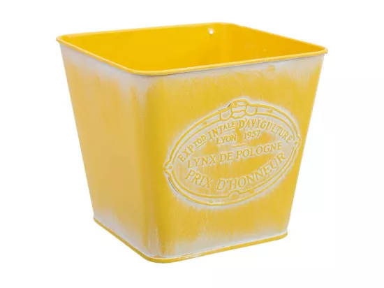 Panier en métal jaune 14.5x13x10.5