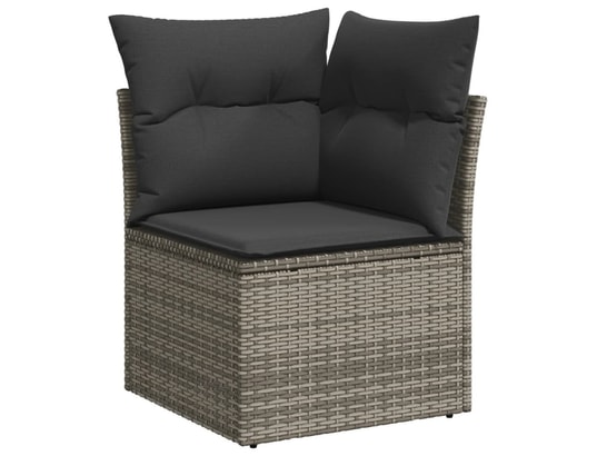 VIDAXL - Salon extérieur Salon de jardin 9 pcs avec coussins gris résine tressée