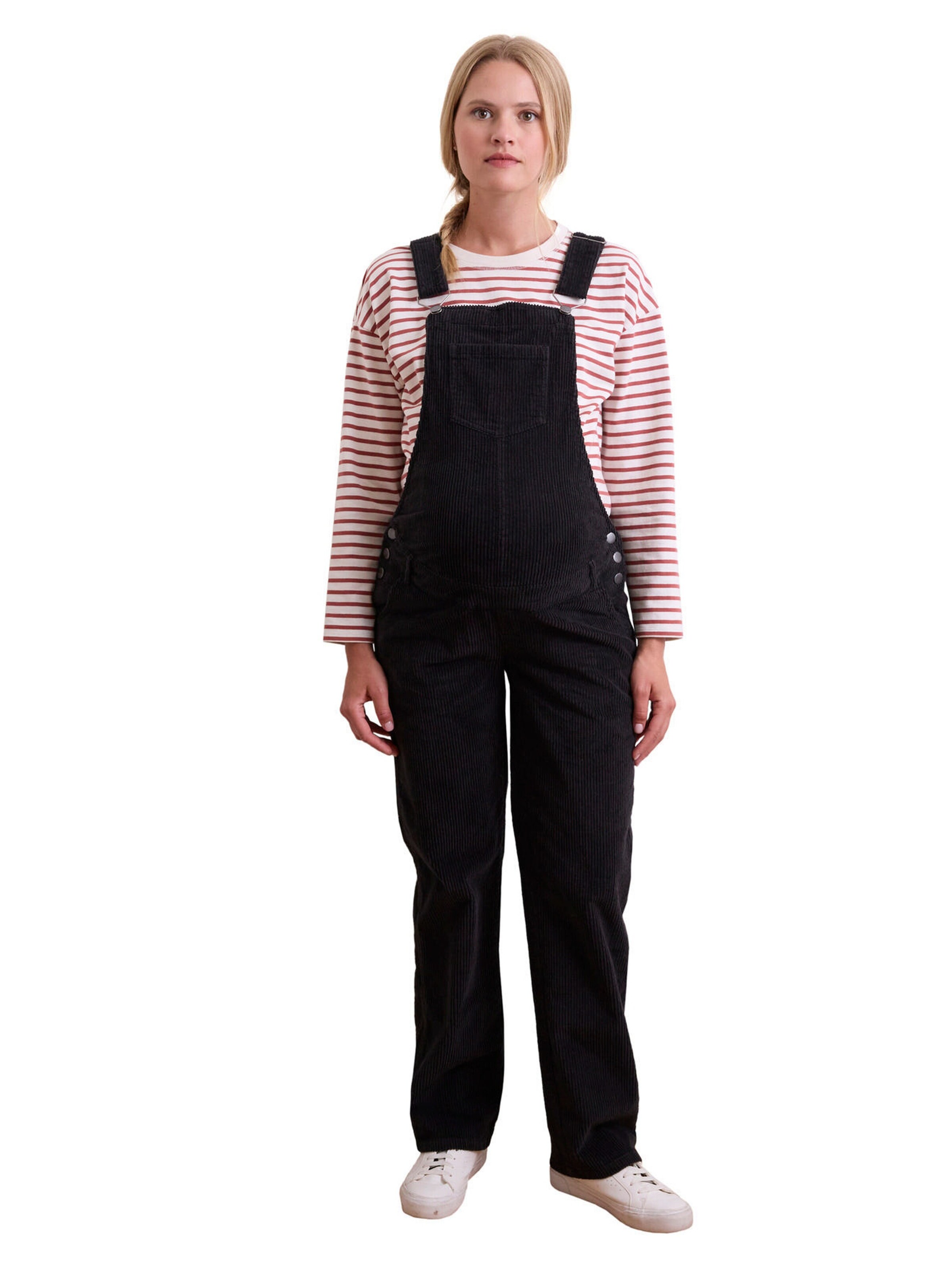 Vertbaudet Cord-Latzhose für Schwangerschaft & Stillzeit, Mom-Fit anthrazit
