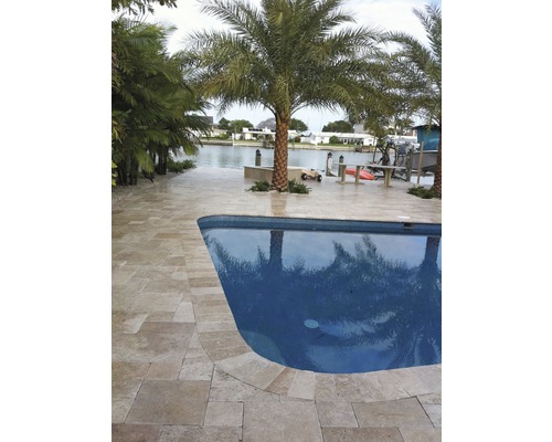 FLAIRSTONE Travertin terrastegel Assos 20,3 x 20,3 x 3 cm
