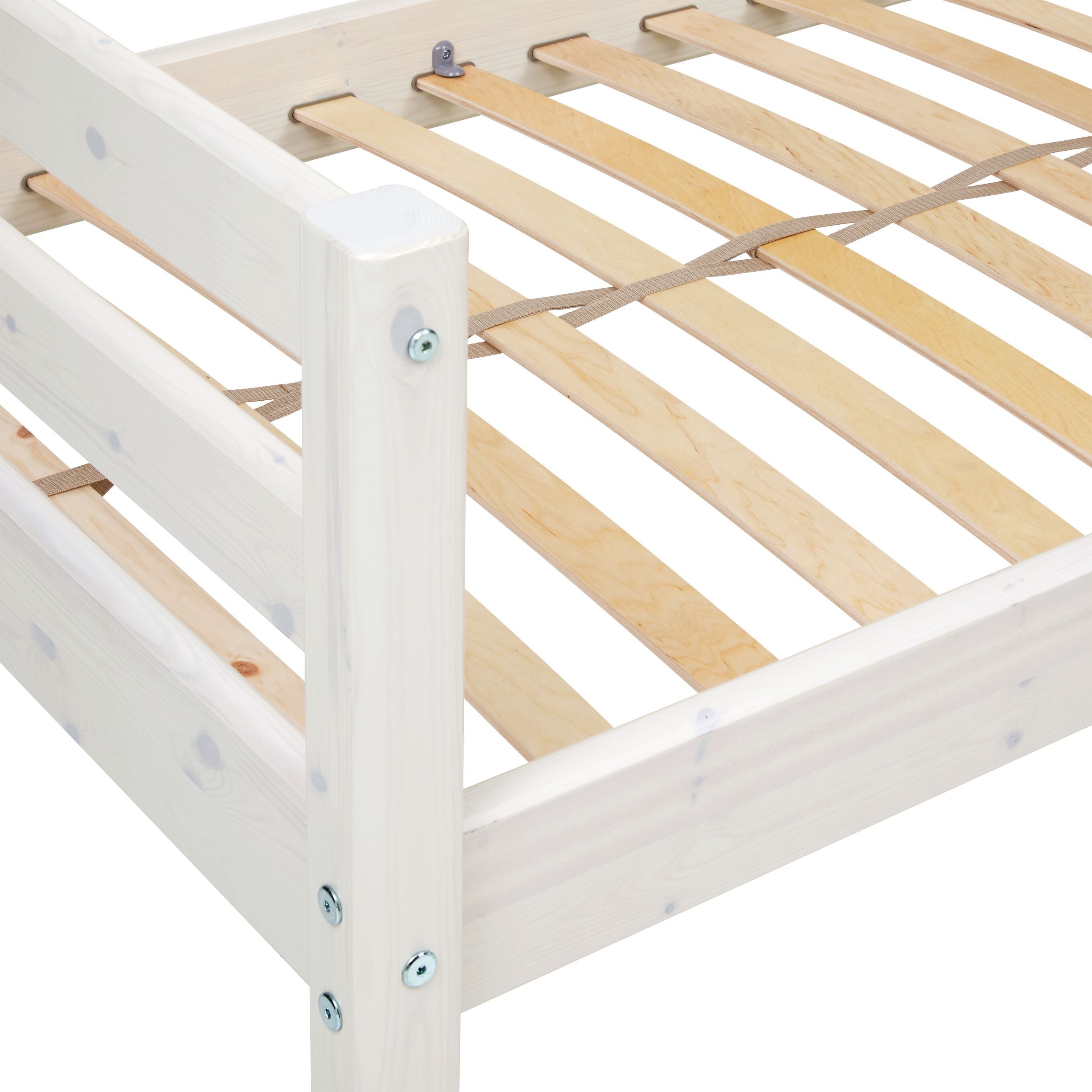 Flexa CLASSIC Einzelbett - White Wash / B: 100.0 cm x T: 210.0 cm x H: 67.0 cm