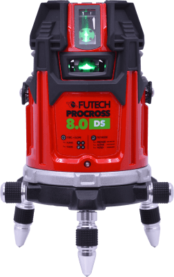FUTECH Procross 8.0 DS Kruislijnlaser Groen in Koffer PROMO! met Quatro MM   Statief - 044.80G.4M-P