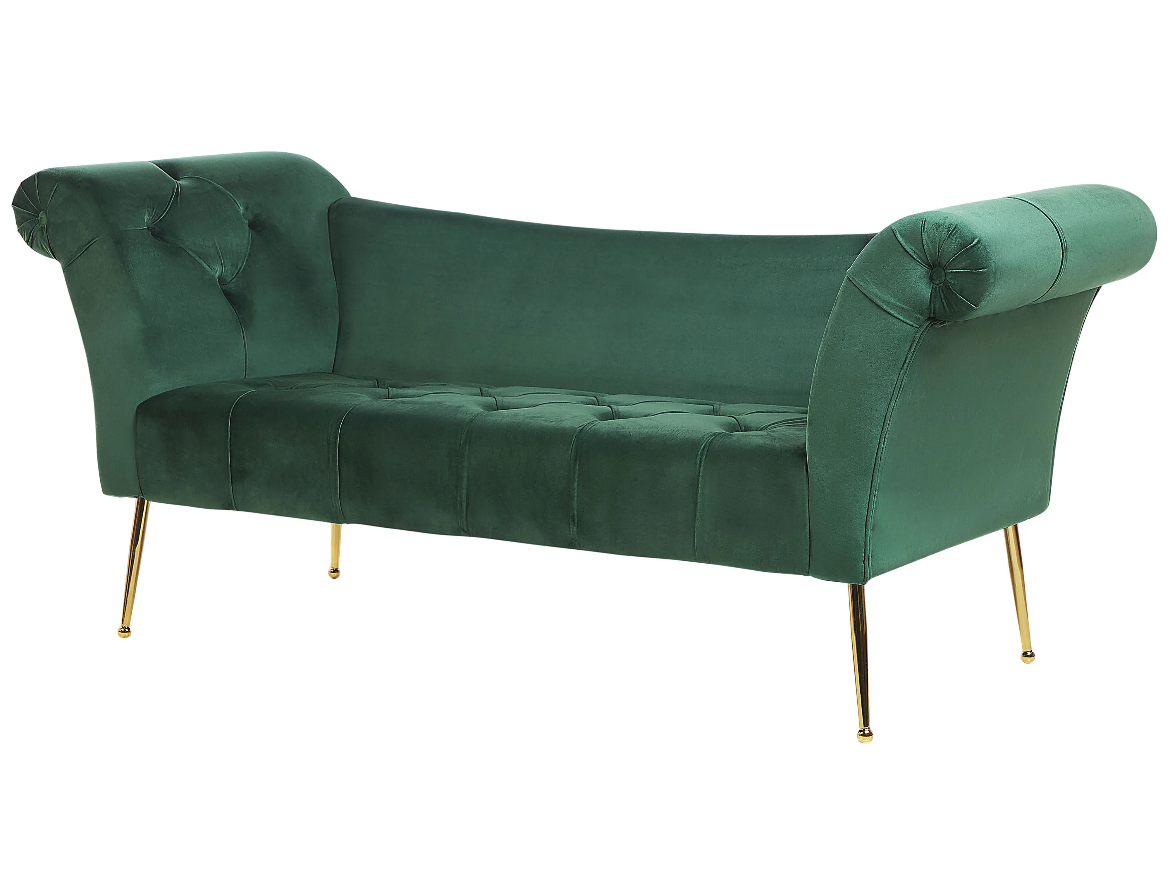 Chaise longue NANTILLY Fluweel Donkergroen