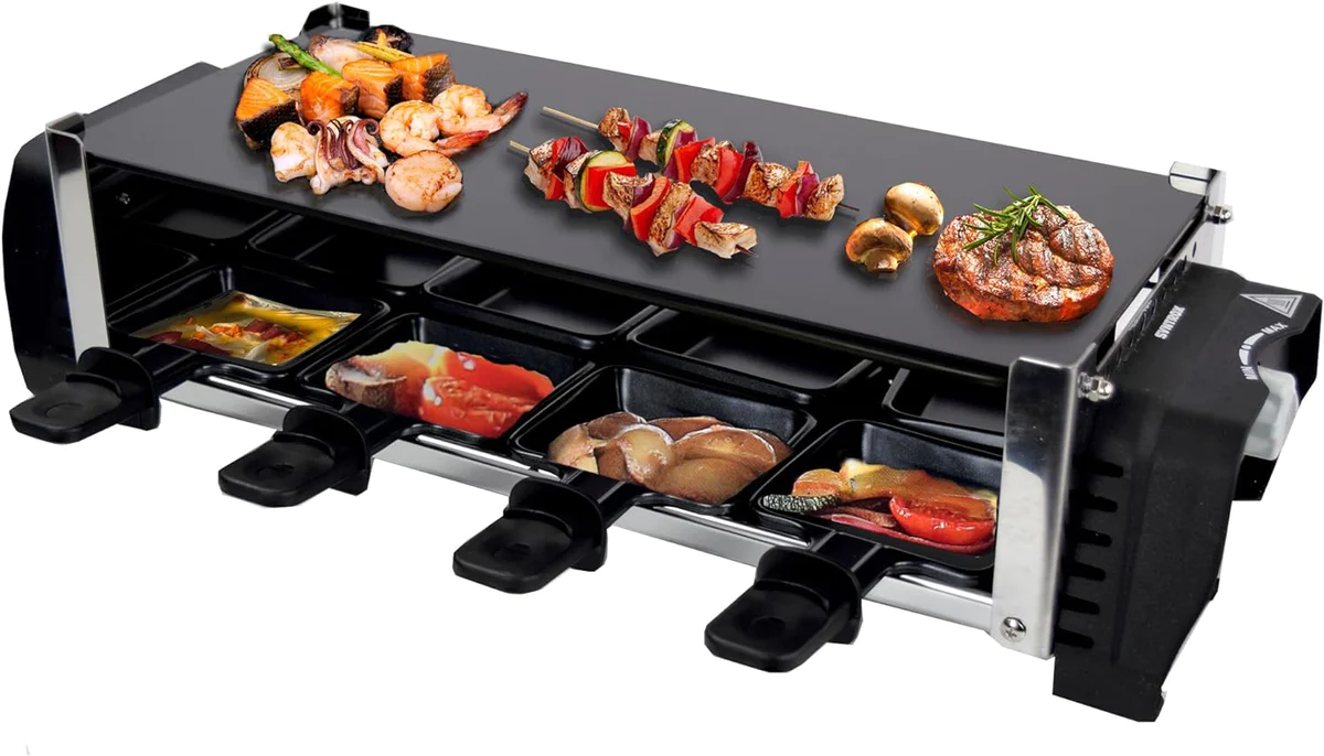 Raclette avec plaque de cuisson en vitrocéramique 8 personnes Syntrox