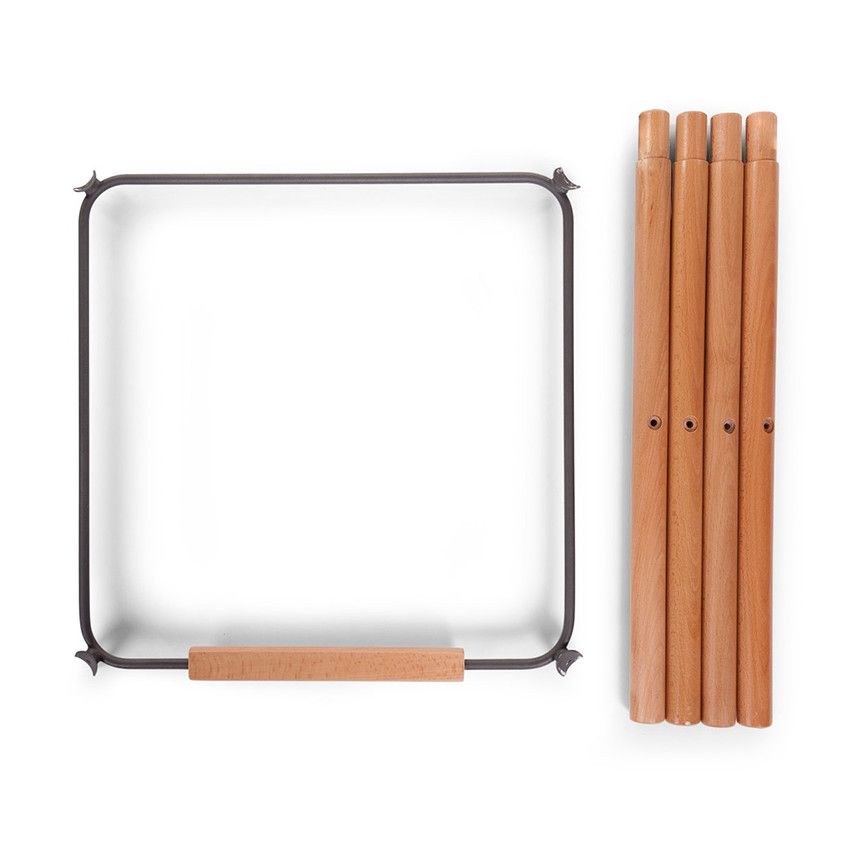 Set de pieds longs + repose pied pour Evolu 2 - Bois/Anthracite - Doré